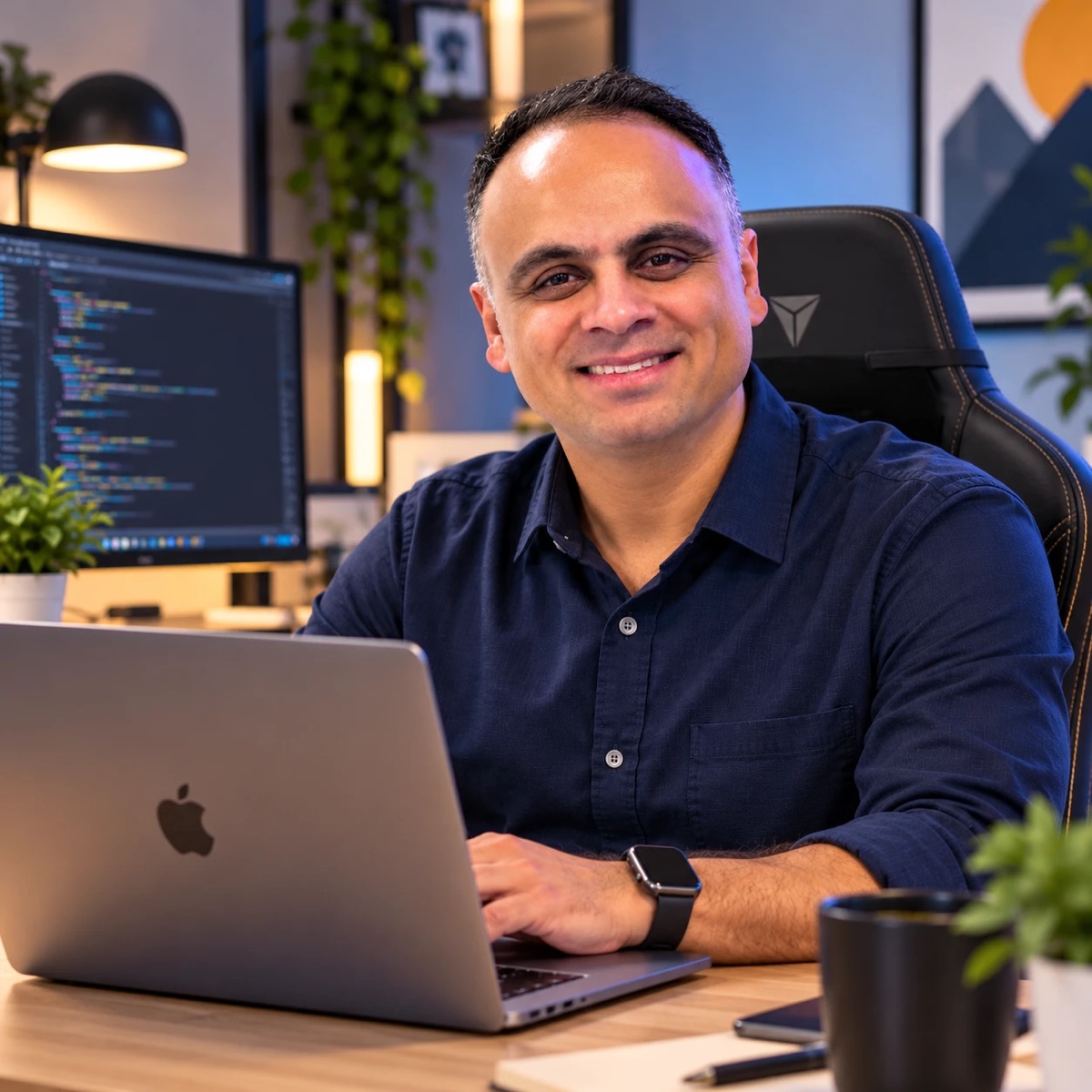 Vahid Sediqi at his desk